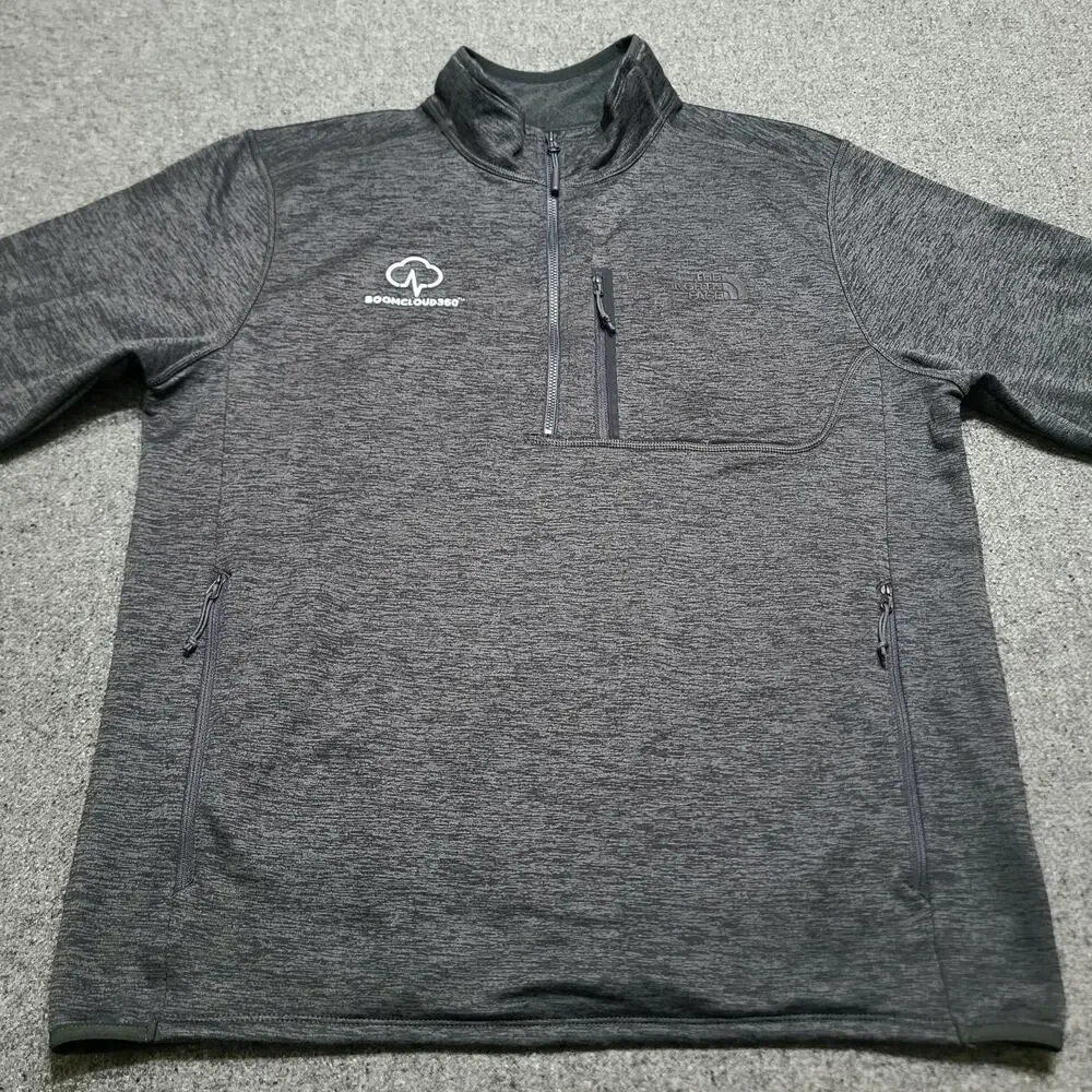 The North Face Jacket Mens Large Gray Skyline Half Zip Fleece Outdoors Travel
